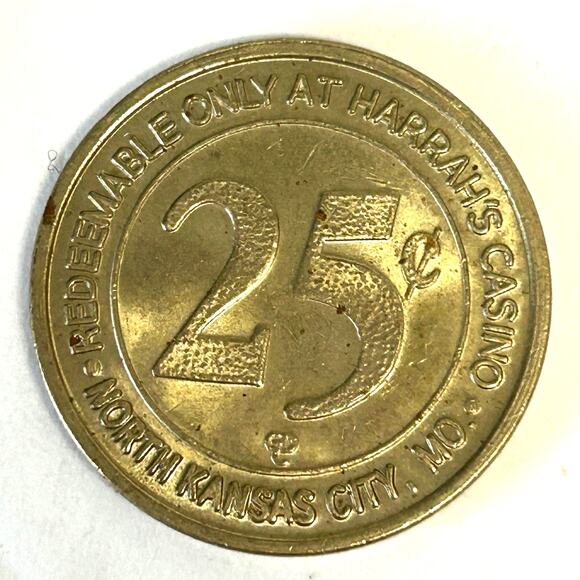 Vintage Harrahs Casino 25 Cent North Kansas City MO Gaming Tokens Lot of 17 - Picture 4 of 4